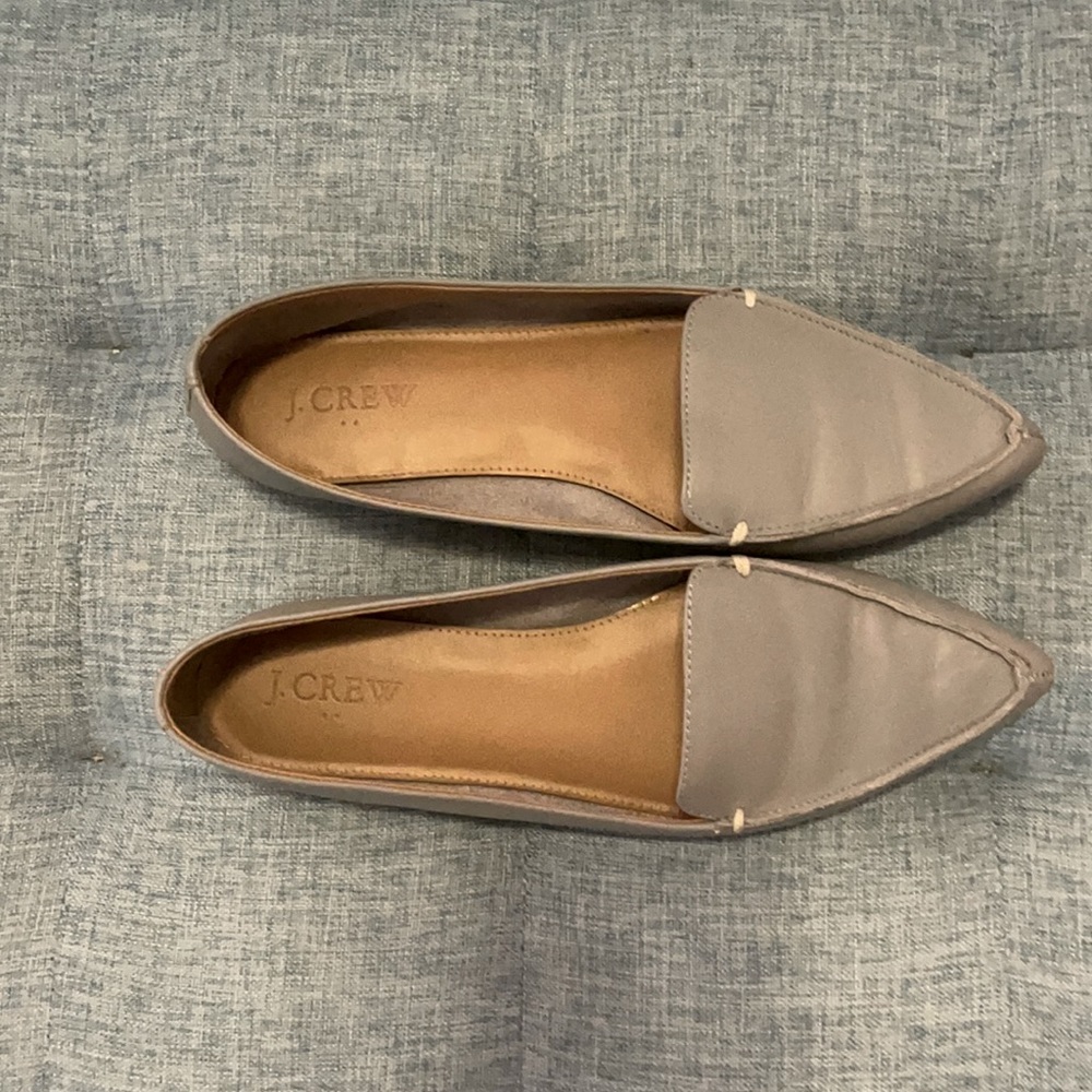 J.Crew Gray Leather Flats
